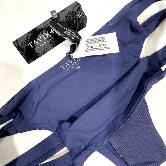 NWT Tavik Chloe Mini Cutout Swim Bottom Ribbed Cobalt - XS - Picture 3 of 7